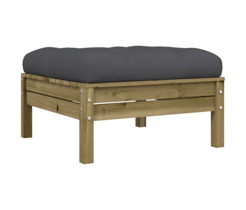 Set de sofás jardín 7 pzas con cojines madera pino impregnada
