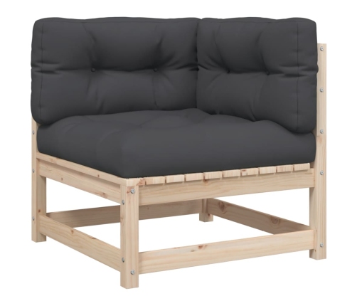 Set de sofás jardín 7 pzas con cojines madera maciza pino