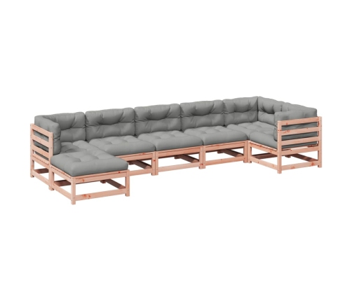 Set de sofás jardín 7 pzas con cojines madera abeto Douglas
