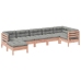 Set de sofás jardín 7 pzas con cojines madera abeto Douglas