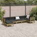 Set de sofás jardín 7 pzas con cojines madera pino impregnada