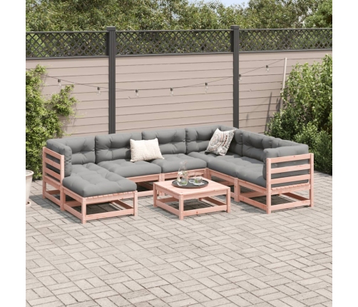 Set de sofás jardín 8 pzas con cojines madera de abeto Douglas