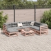 Set de sofás jardín 8 pzas con cojines madera de abeto Douglas