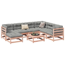Set de sofás jardín 8 pzas con cojines madera de abeto Douglas