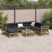 Set de sofás jardín 8 pzas con cojines madera pino impregnada