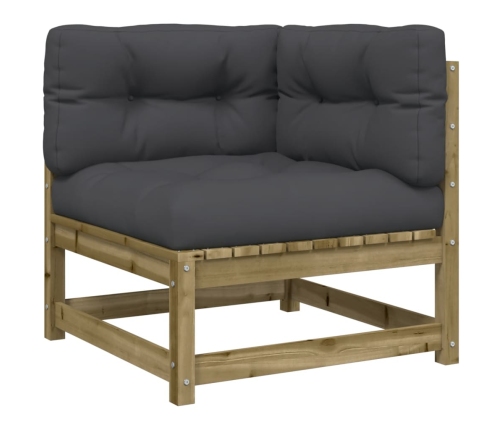 Set de sofás jardín 8 pzas con cojines madera pino impregnada