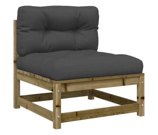 Set de sofás jardín 8 pzas con cojines madera pino impregnada