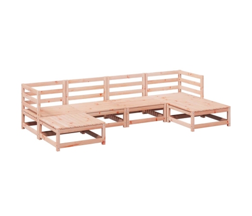 Juego de sofás de jardín 6 pzas madera maciza de abeto Douglas