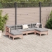Set de sofás jardín 6 pzas con cojines madera abeto Douglas