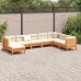 Set de sofás jardín 8 pzas con cojines madera pino marrón cera