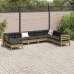 Set de sofás jardín 8 pzas con cojines madera pino impregnada
