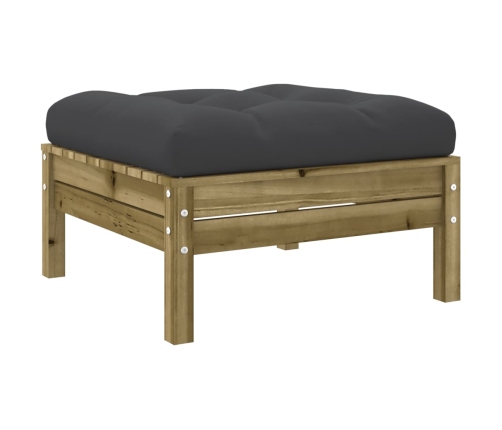 Set de sofás jardín 8 pzas con cojines madera pino impregnada