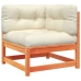 Set de sofás jardín 9 pzas con cojines madera pino marrón cera