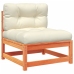 Set de sofás jardín 9 pzas con cojines madera pino marrón cera