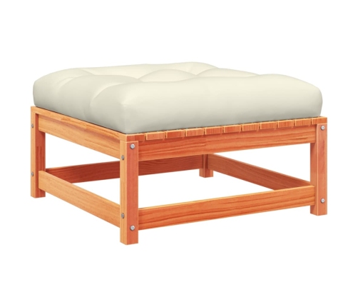 Set de sofás jardín 9 pzas con cojines madera pino marrón cera