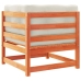 Set de sofás jardín 9 pzas con cojines madera pino marrón cera