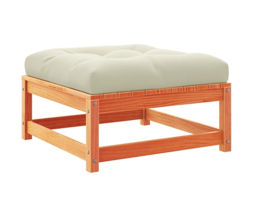 Set de sofás jardín 9 pzas con cojines madera pino marrón cera