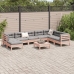Set de sofás jardín 9 pzas con cojines madera de abeto Douglas