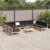 Set de sofás de jardín 10 pzas con conjines madera maciza pino