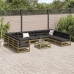 Set de sofás jardín 10 pzas con cojines madera pino impregnada