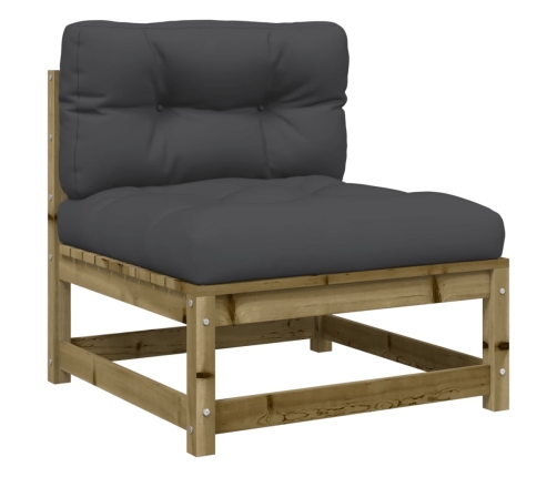 Set de sofás jardín 10 pzas con cojines madera pino impregnada