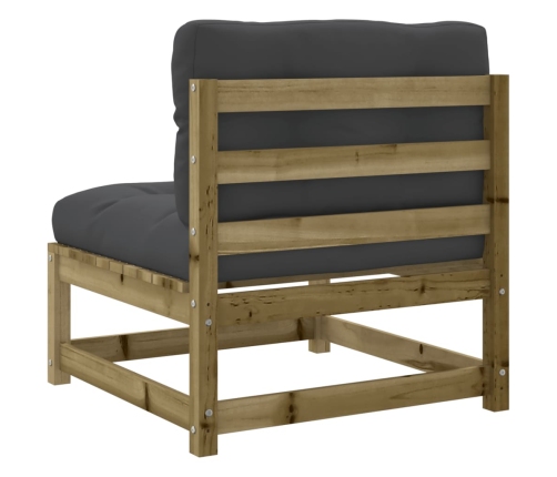 Set de sofás jardín 10 pzas con cojines madera pino impregnada