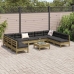 Set de sofás jardín 10 pzas con cojines madera pino impregnada