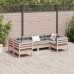 Set de sofás jardín 6 pzas con cojines madera abeto Douglas