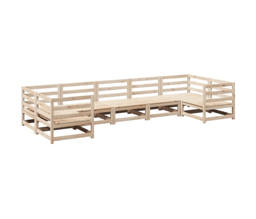 Juego de sofás de jardín 7 piezas madera maciza de pino