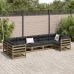 Set de sofás jardín 7 pzas con cojines madera pino impregnada