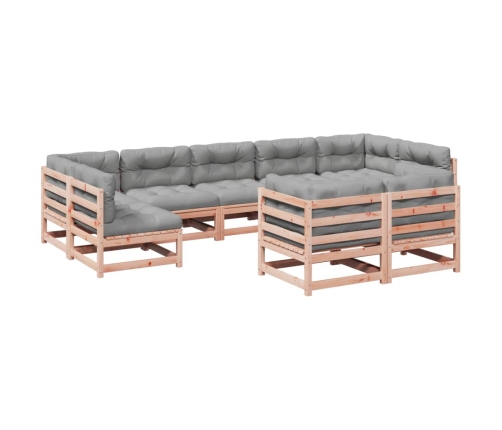 Set de sofás jardín 9 pzas con cojines madera de abeto Douglas