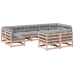 Set de sofás jardín 9 pzas con cojines madera de abeto Douglas