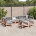 Set de sofás jardín 9 pzas con cojines madera de abeto Douglas