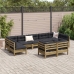 Set de sofás jardín 9 pzas con cojines madera pino impregnada