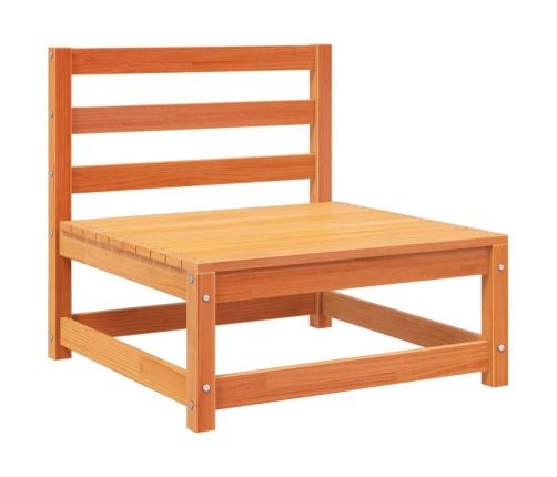 Juego de sofás de jardín 10 pzas madera maciza pino marrón cera