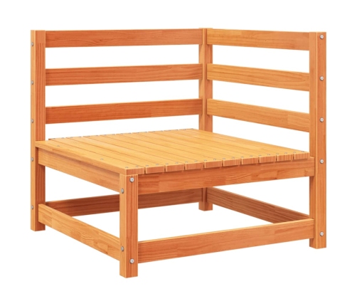 Juego de sofás de jardín 10 pzas madera maciza pino marrón cera