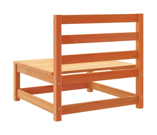 Juego de sofás de jardín 10 pzas madera maciza pino marrón cera