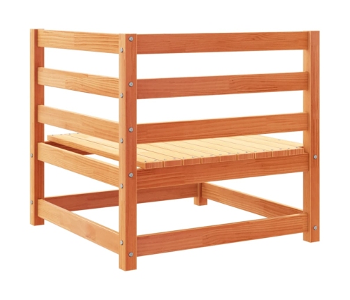 Juego de sofás de jardín 10 pzas madera maciza pino marrón cera