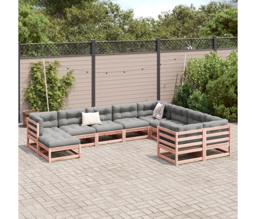 Set de sofás de jardín 10 pzas con cojines madera abeto Douglas