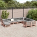 Set de sofás de jardín 10 pzas con cojines madera abeto Douglas