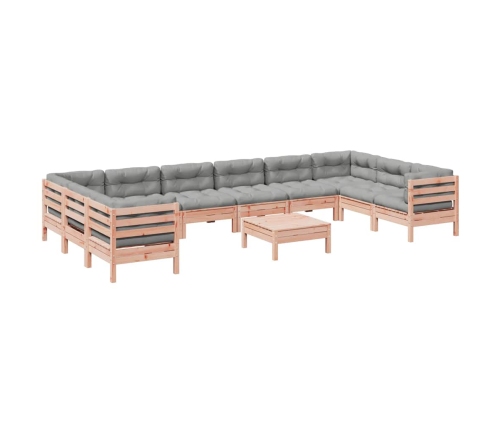 Set de sofás jardín 11 pzas con cojines madera de abeto Douglas