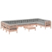 Set de sofás jardín 11 pzas con cojines madera de abeto Douglas