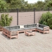 Set de sofás jardín 11 pzas con cojines madera de abeto Douglas