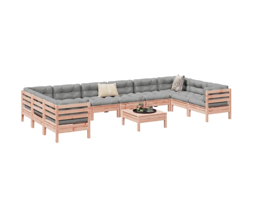 Set de sofás jardín 11 pzas con cojines madera de abeto Douglas