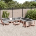 Set de sofás jardín 12 pzas con cojines madera de abeto Douglas