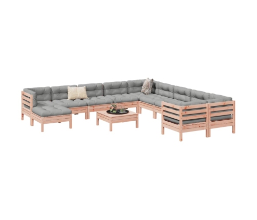 Set de sofás jardín 12 pzas con cojines madera de abeto Douglas