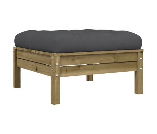 Set de sofás jardín 12 pzas con cojines madera pino impregnada