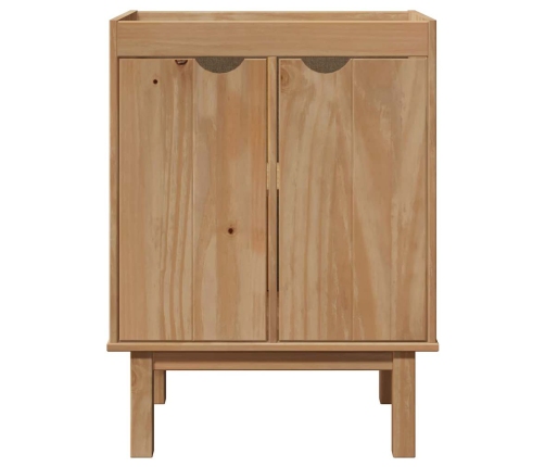 Mueble de lavabo de baño OTTA madera maciza de pino 59x40x80 cm