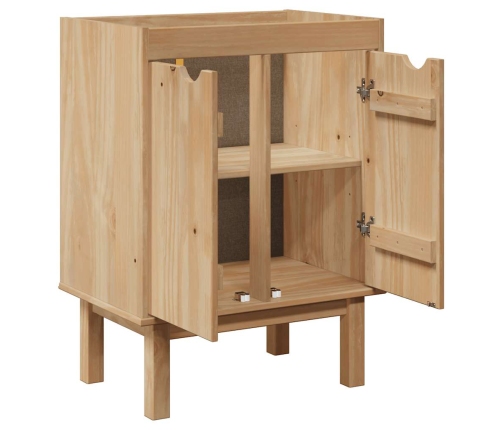 Mueble de lavabo de baño OTTA madera maciza de pino 59x40x80 cm