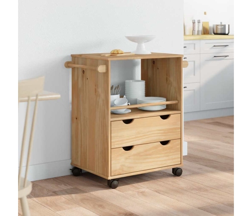 Carrito de cocina OTTA madera maciza de pino 59x45x80 cm